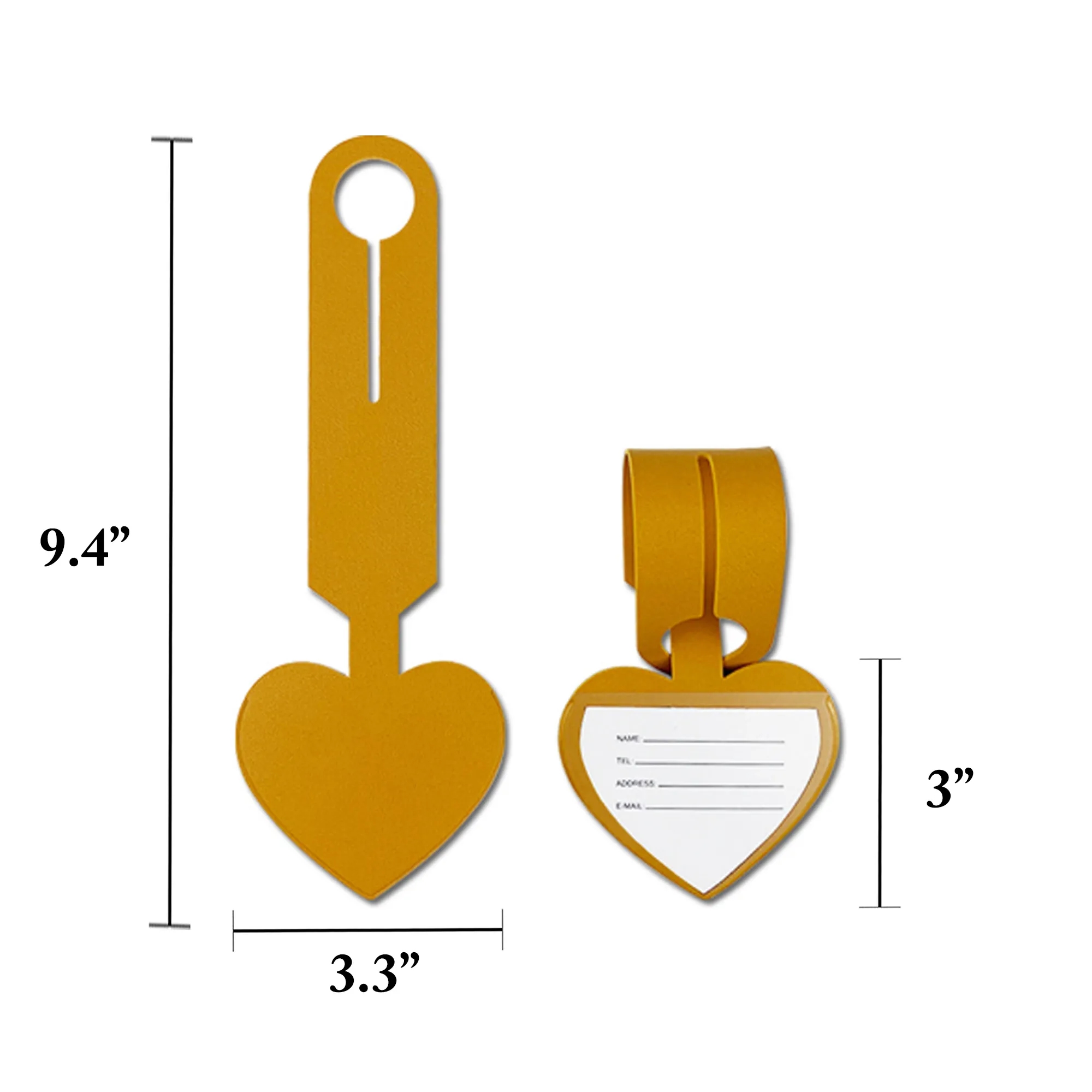 MOQ50 Heart shaped Business PU Leather Luggage Tag Holder 9