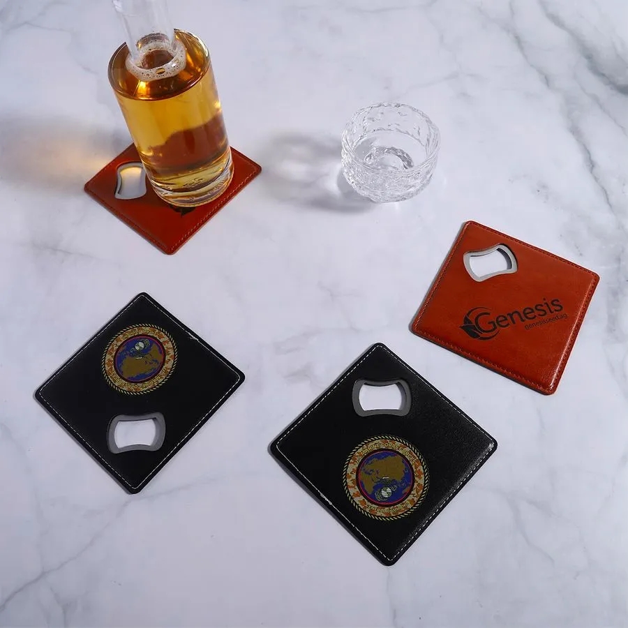 Leather Bottle Opener Coaster 4