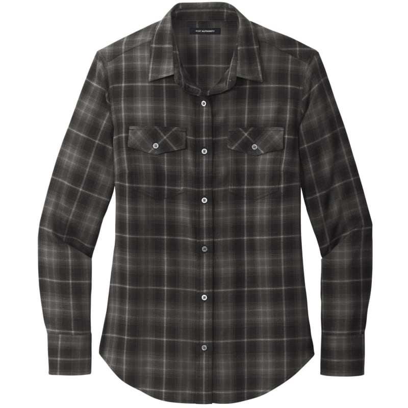 Port Authority Ladies Long Sleeve Ombre Plaid Shirt 7