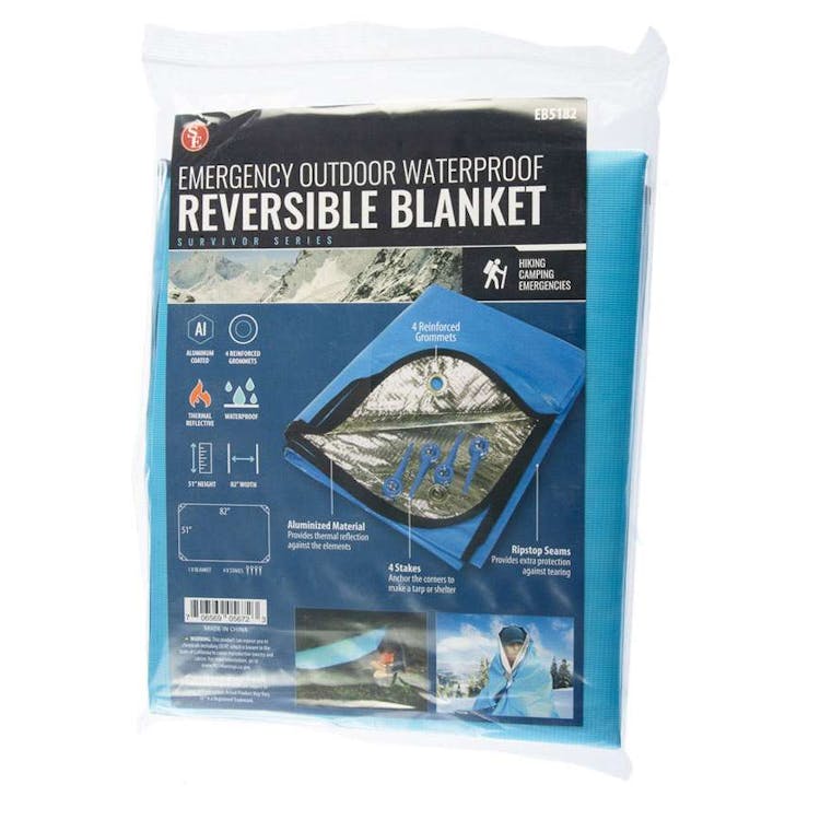Emergency Outdoor Waterproof Reversible Blankets Blue - 51" x 82" 1