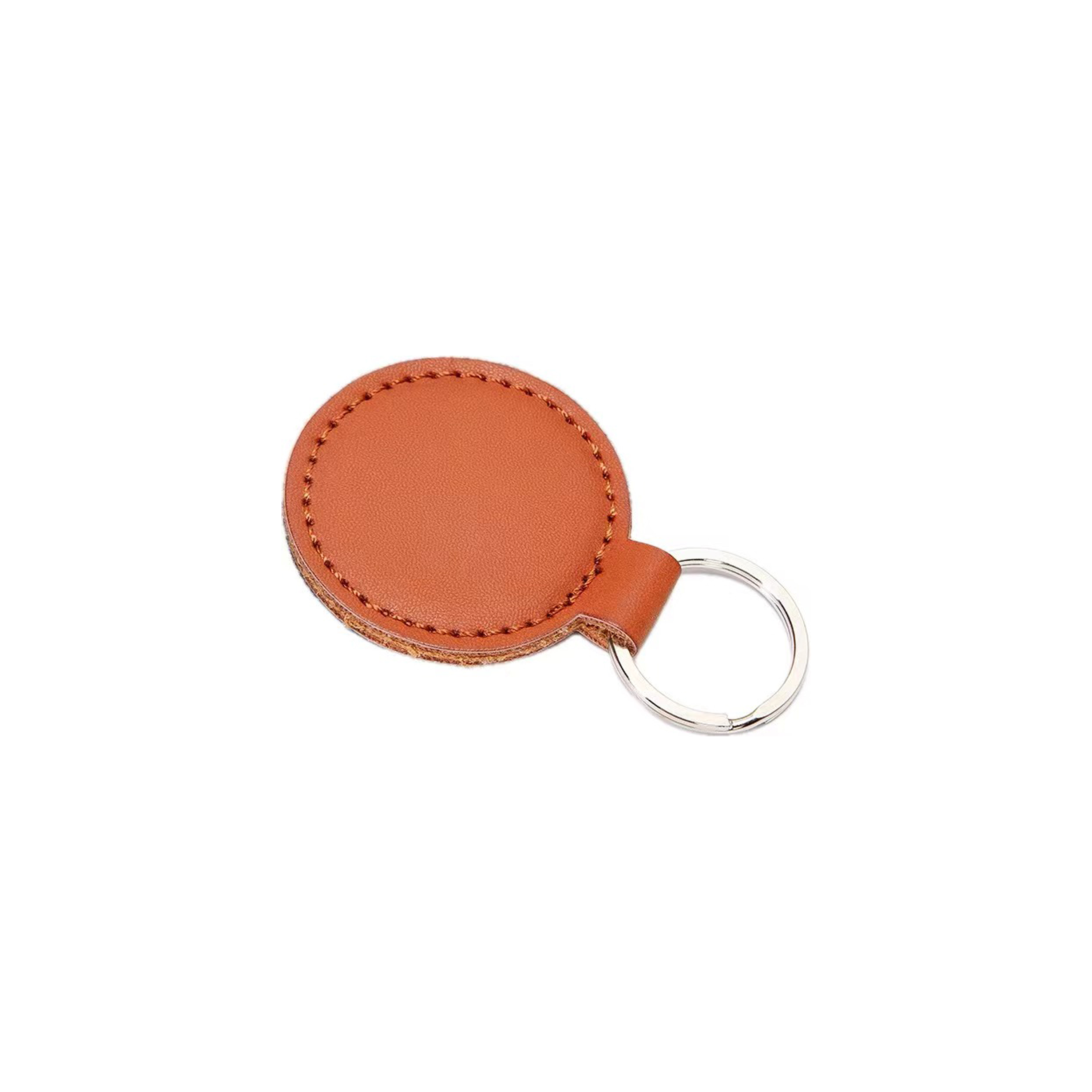 Vegan Leather Round Shaped Keychain 6
