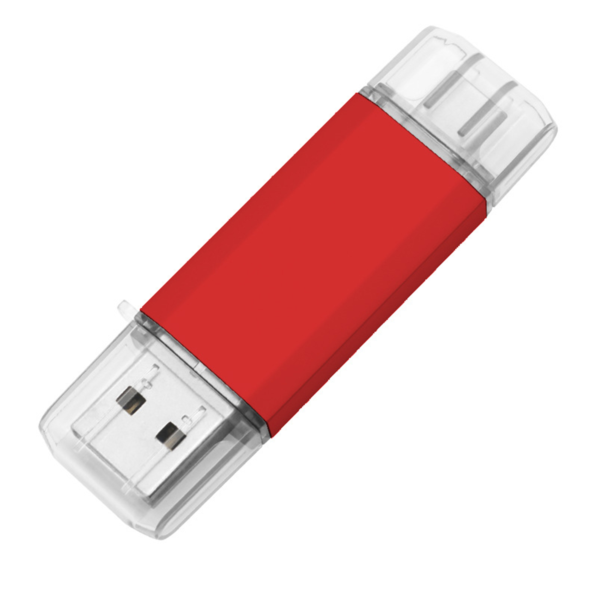 Dual Connector Memory Stick 16GB Type C To USB A Plastic Housing 2.2" x 0.7" 3