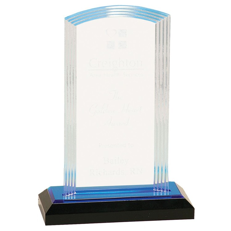 8" Step Arch Impress Blue Mirror Acrylic Award 2