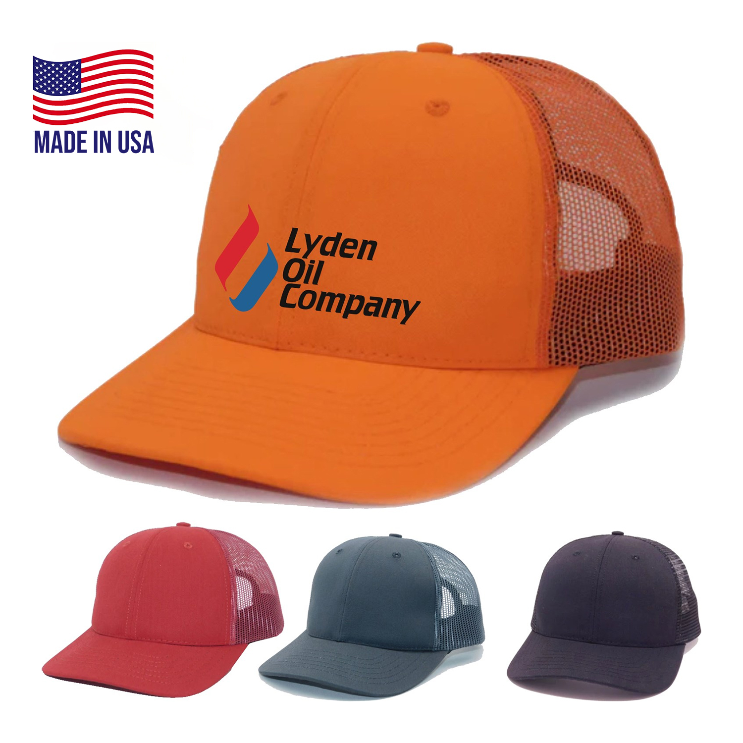 True American Made 6-Panel Matching Mesh Trucker Cap 1