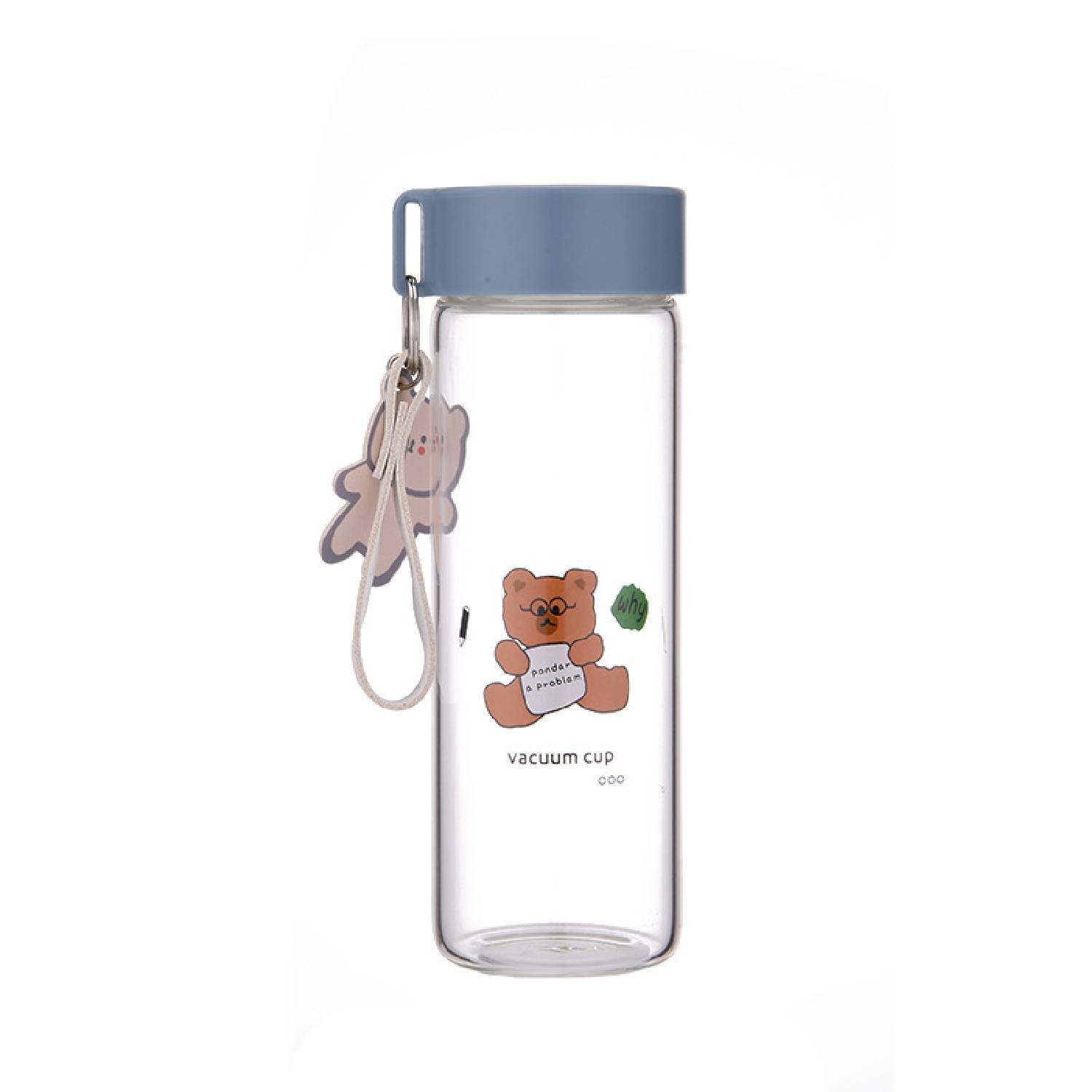 Transparent cute glass cup with lanyard 10