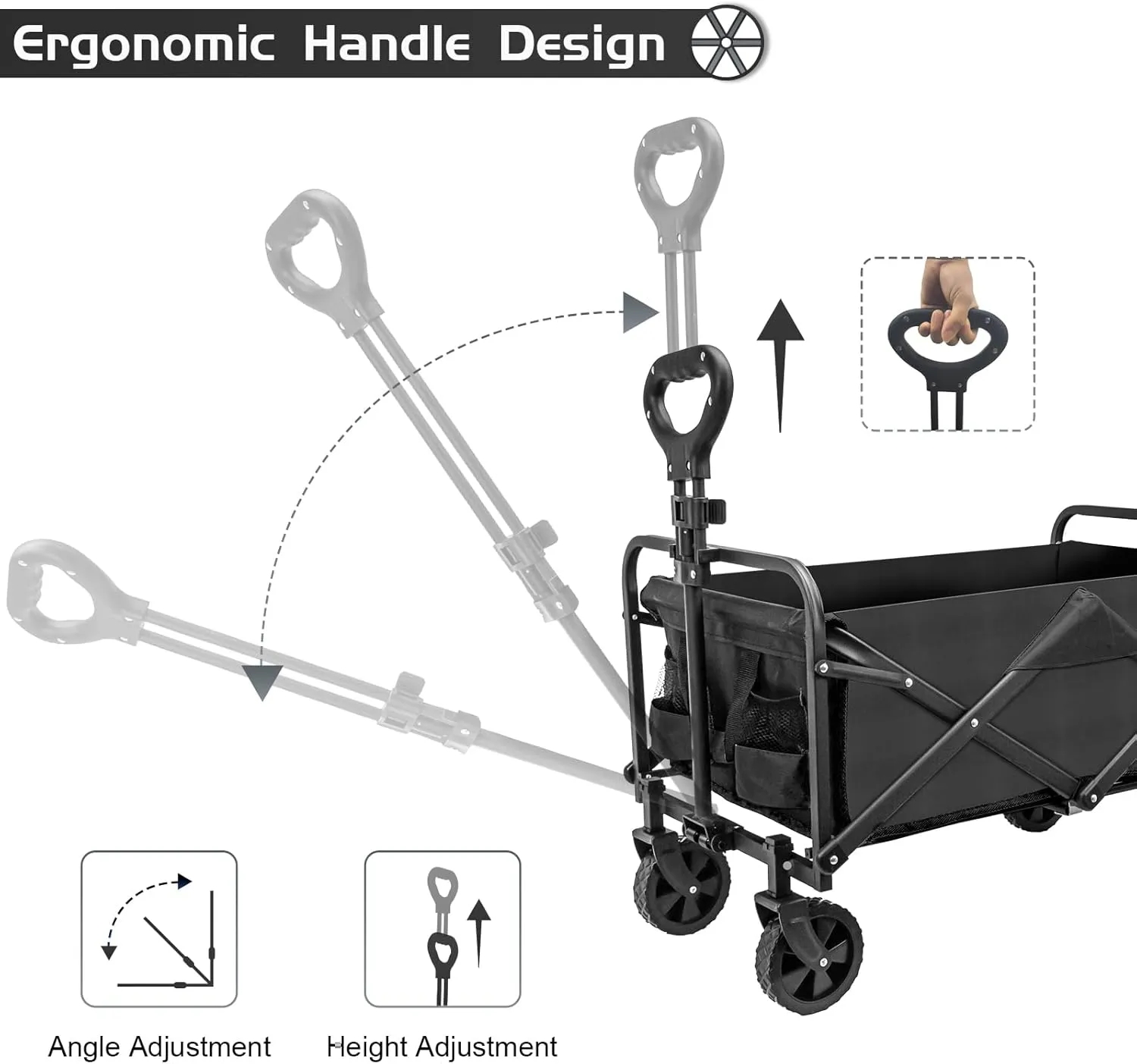 Beach Wagon Cart Heavy Duty with Wheels Foldable 5