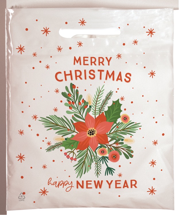 Christmas Scatter Design 3 Merchant Paper & Plastic Bags (7.5" x 9") 2