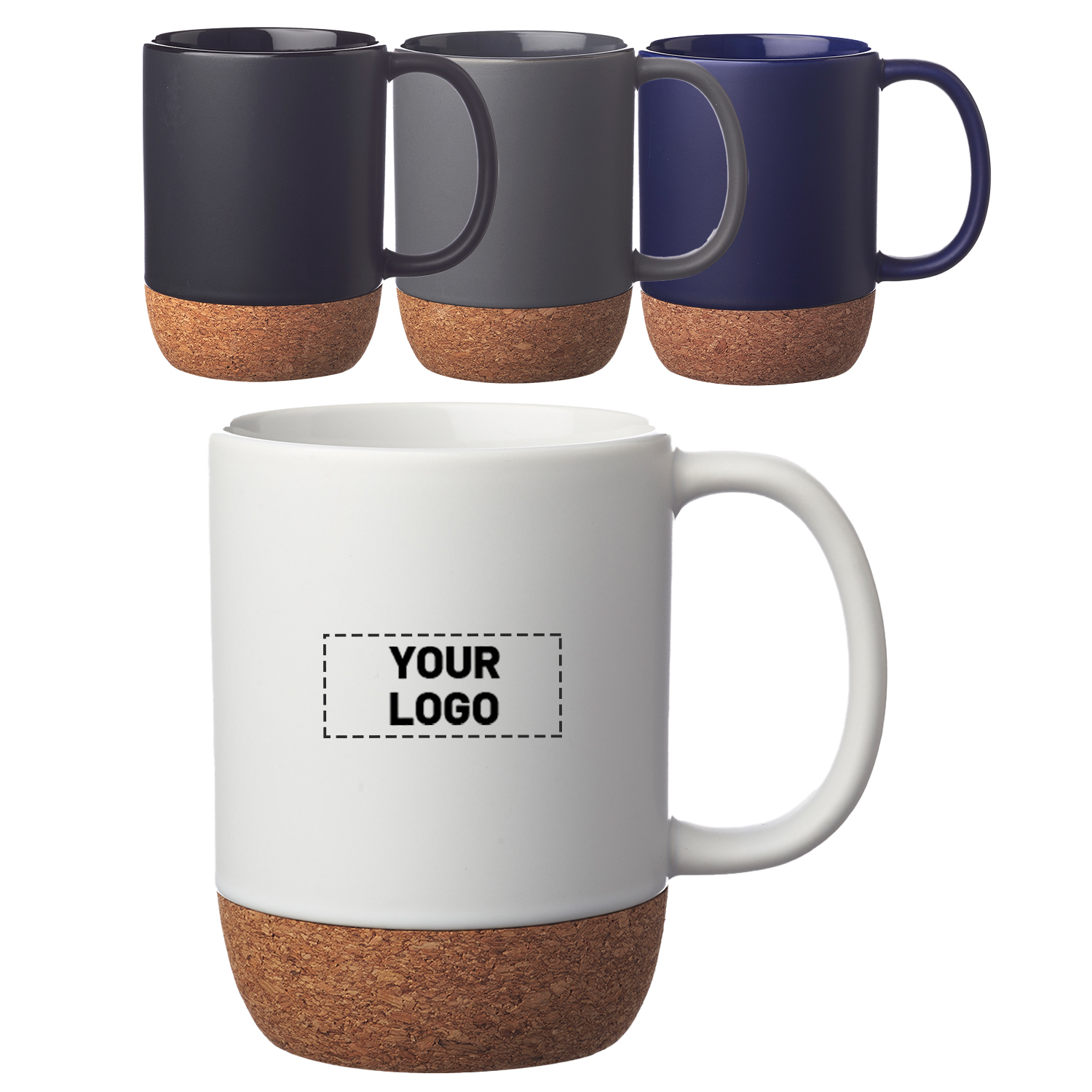 Matte Finish Cork Base Ceramic Mug, 15 oz. 6