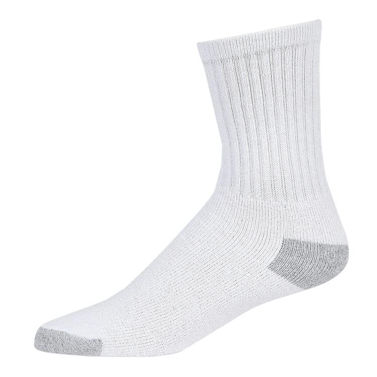 Youth Crew Sports Socks - White with Gray Size 6-8 2