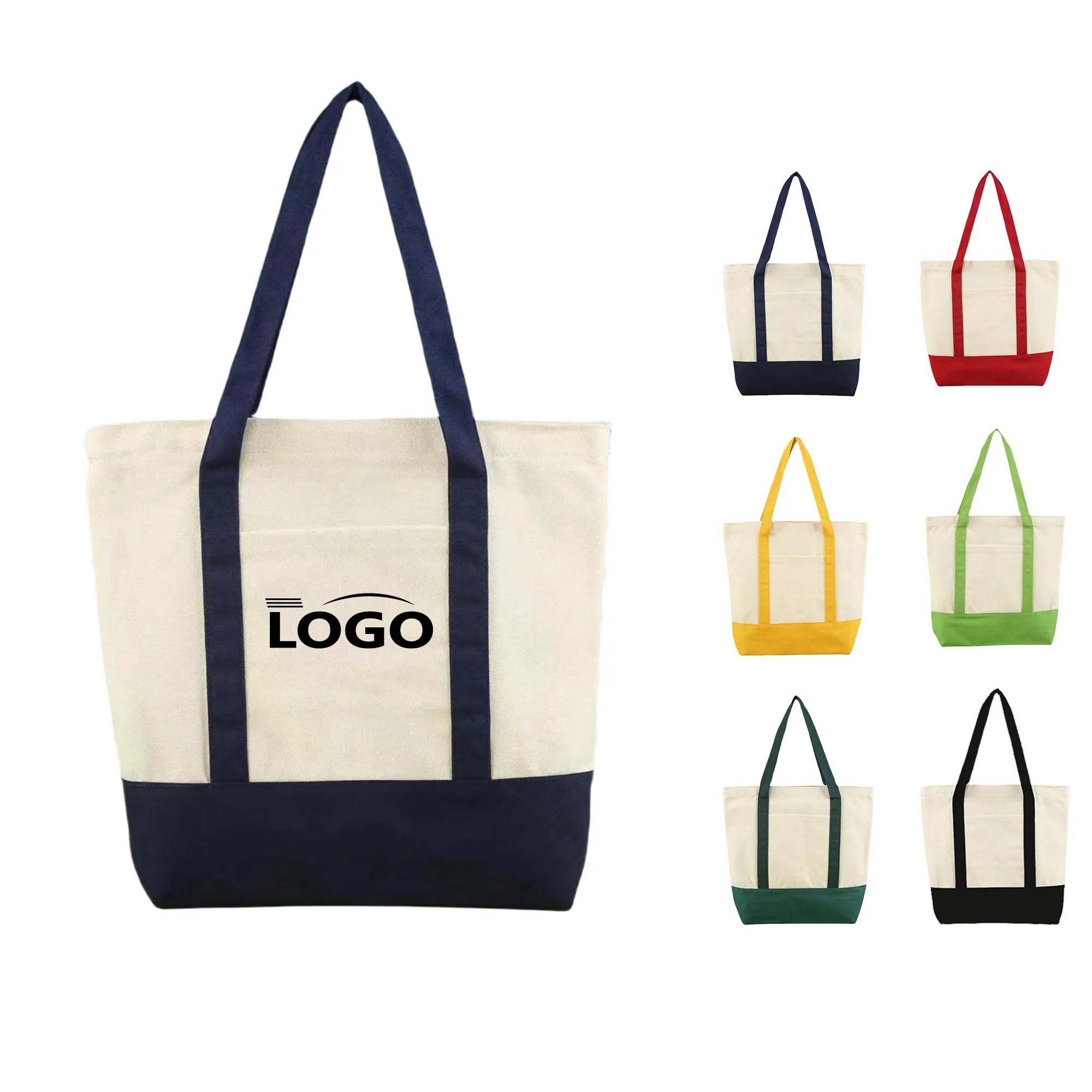 Canvas Tote Bag With An External Pocket