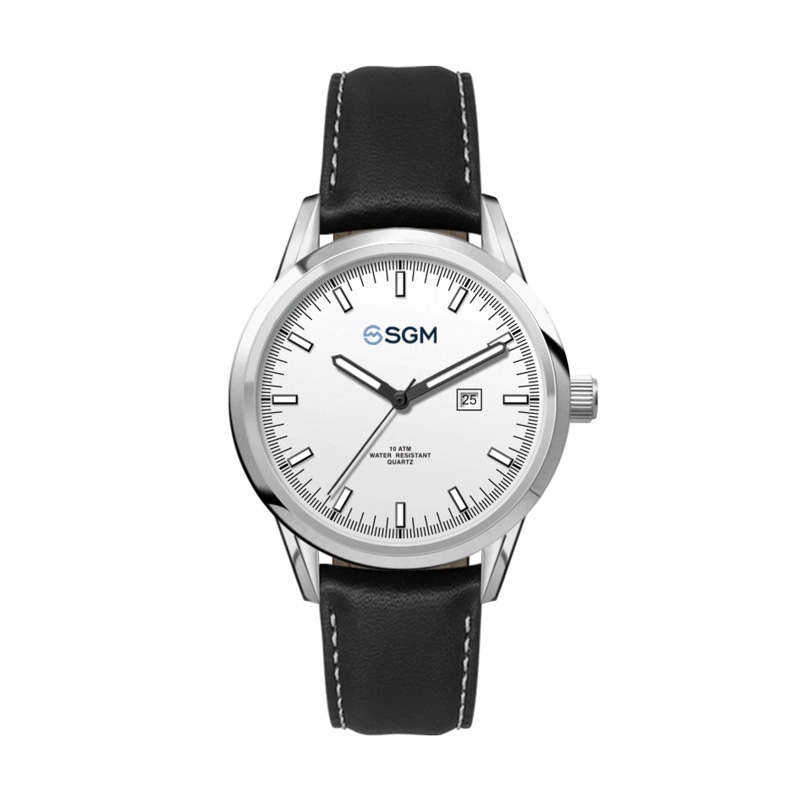 34MM SS, SILVER CASE,  3-HAND MVT, DTE