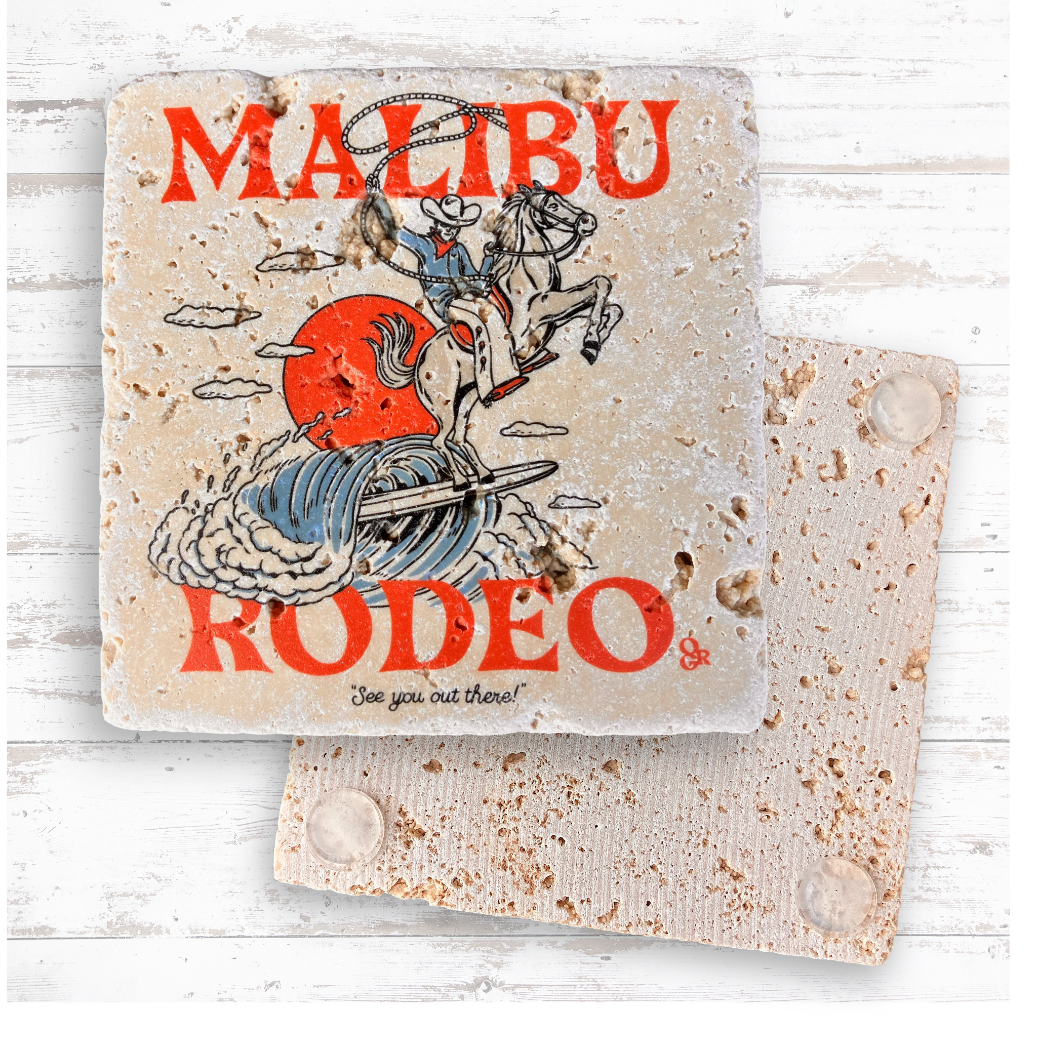 Tumbled Travertine Coaster 24