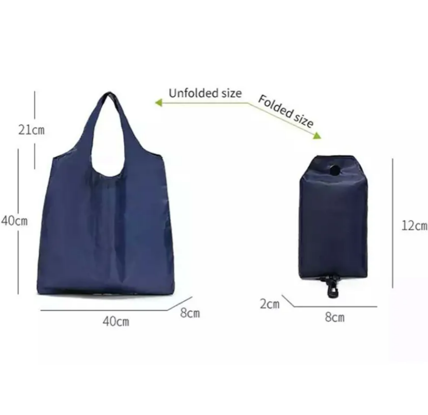 Foldable Reusable Grocery Shopping Tote Bag, custom tote bag with logo imprint 3