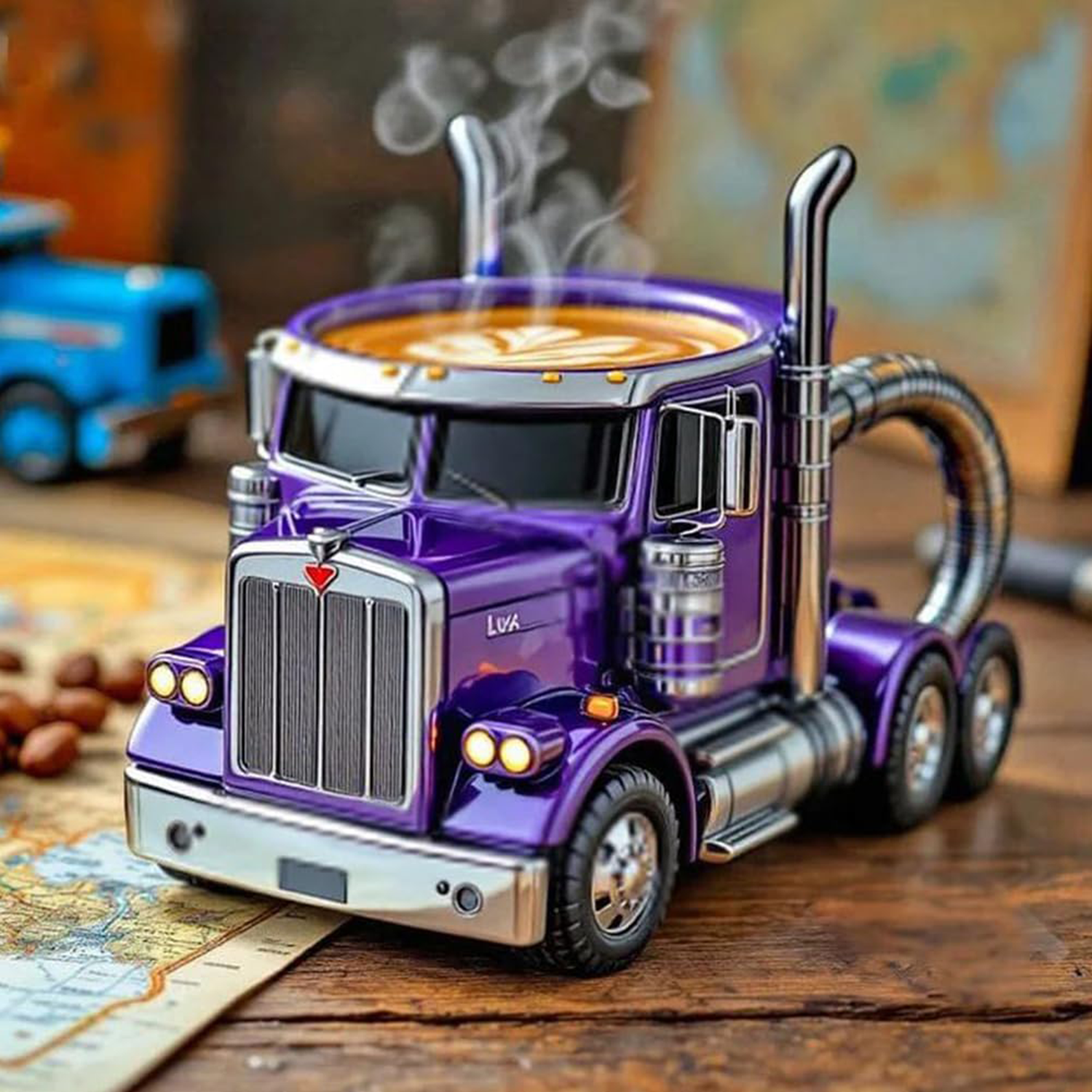 Creative Stainless Steel Semi Truck Coffee Mug 8