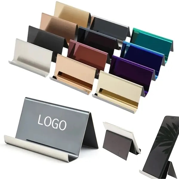Stainless Steel Business Card Holder with Name Display Stand 5