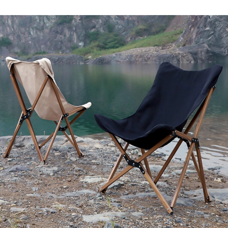 Beach Folding Chair With Wooden Handle And Shoulder Strap 4