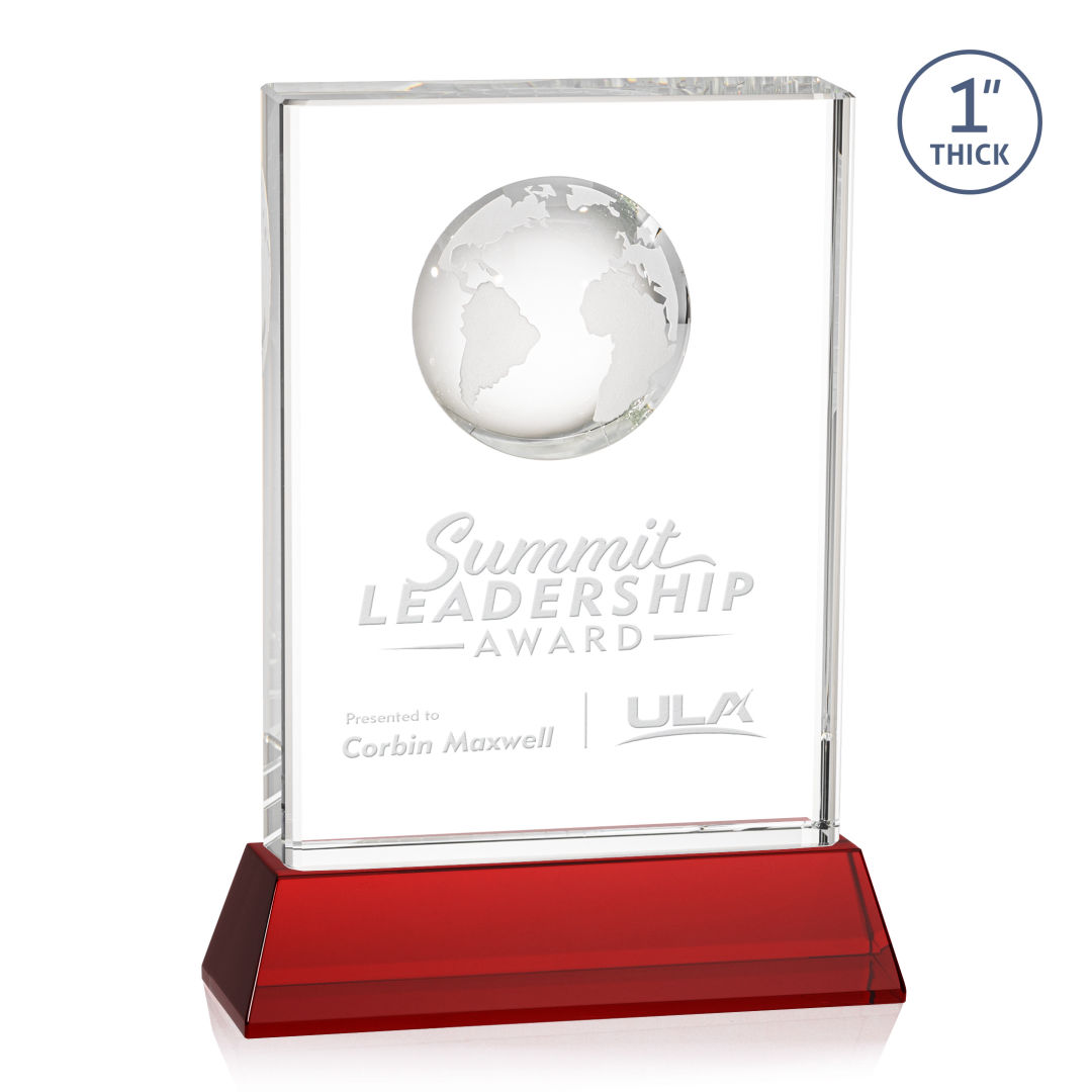 Ambassador Globe Award on Base - Red 9
