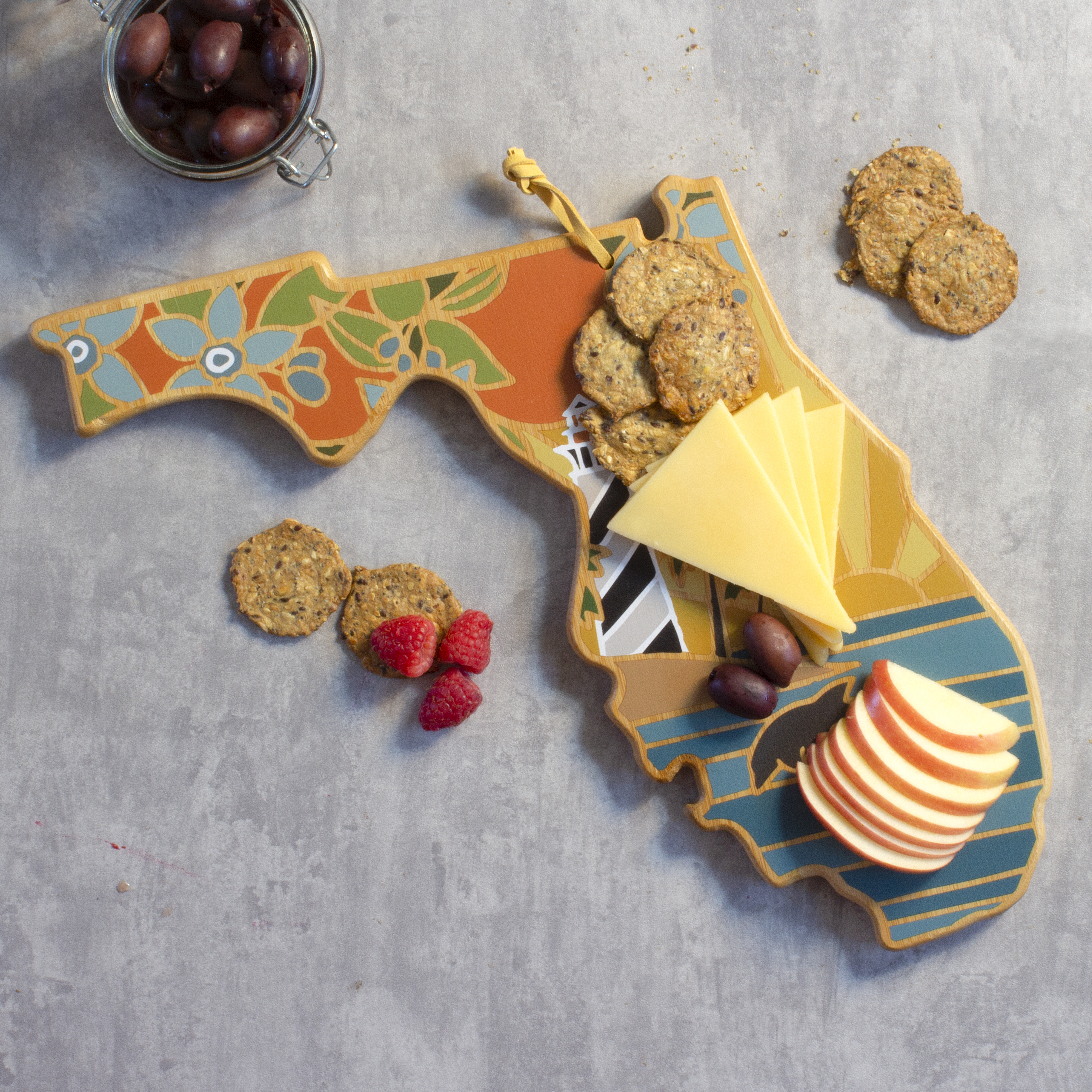 Florida State Shaped Cutting and Serving Board with Artwork by Summer Stokes 6