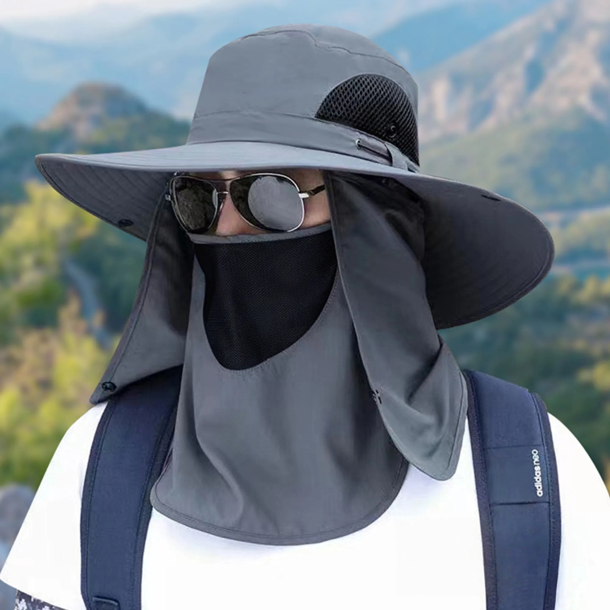 Fishing Wide Brim Hat with Face & Neck Cover 4