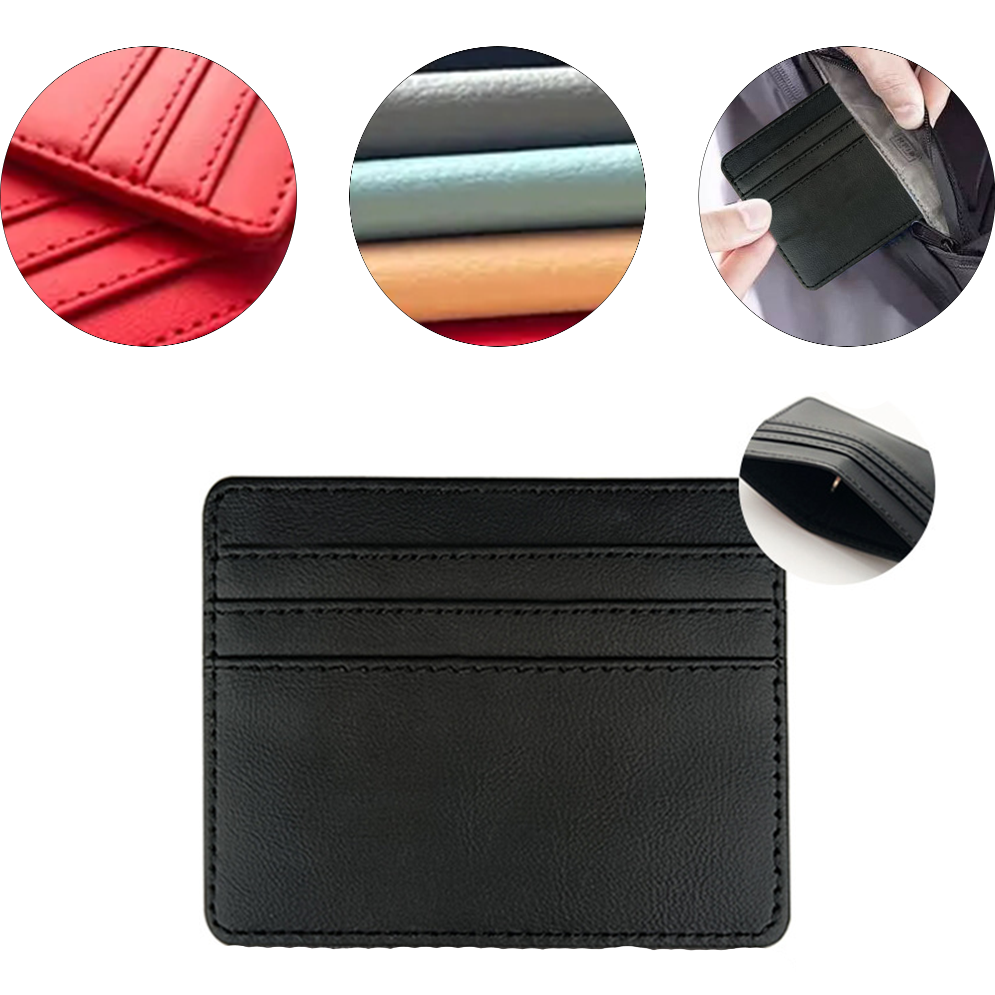 Slim PU Leather Card Holder Wallet 2