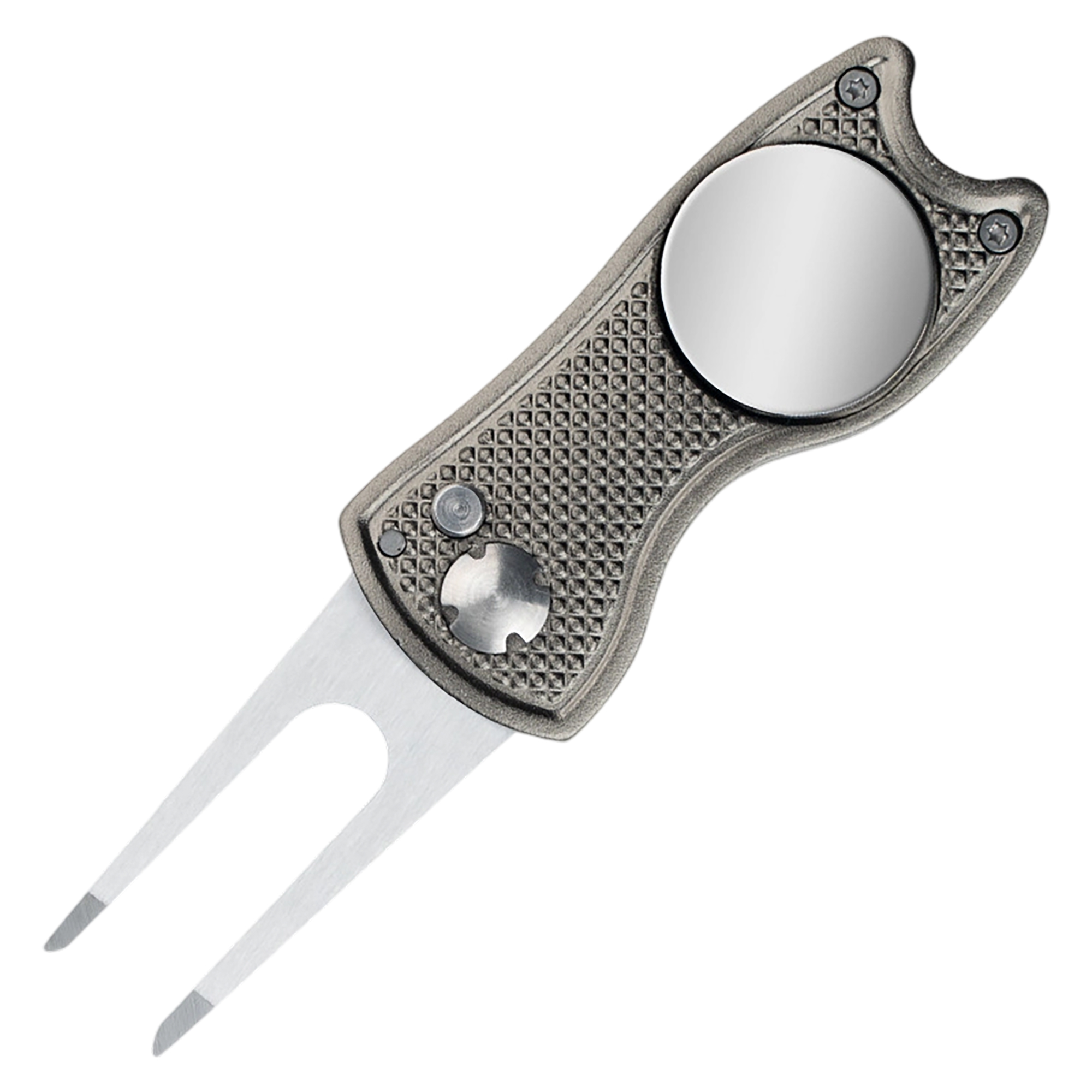 Alloy Foldable Golf Divot Repair Tool With Magnetic Ball Marker 9
