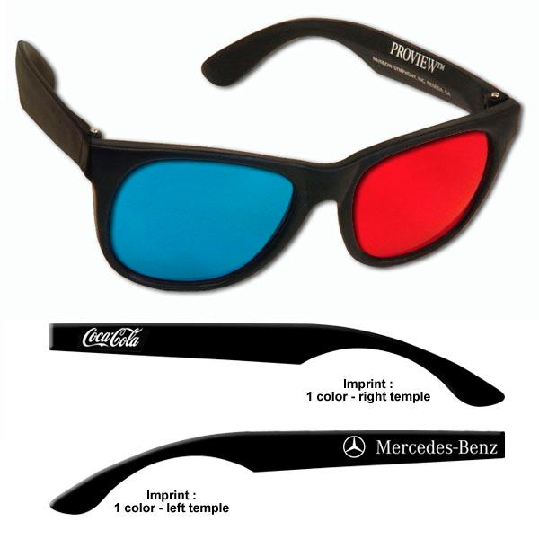 3D Glasses - Plastic ProView - Red/Cyan Lenses - Custom Imprint 4
