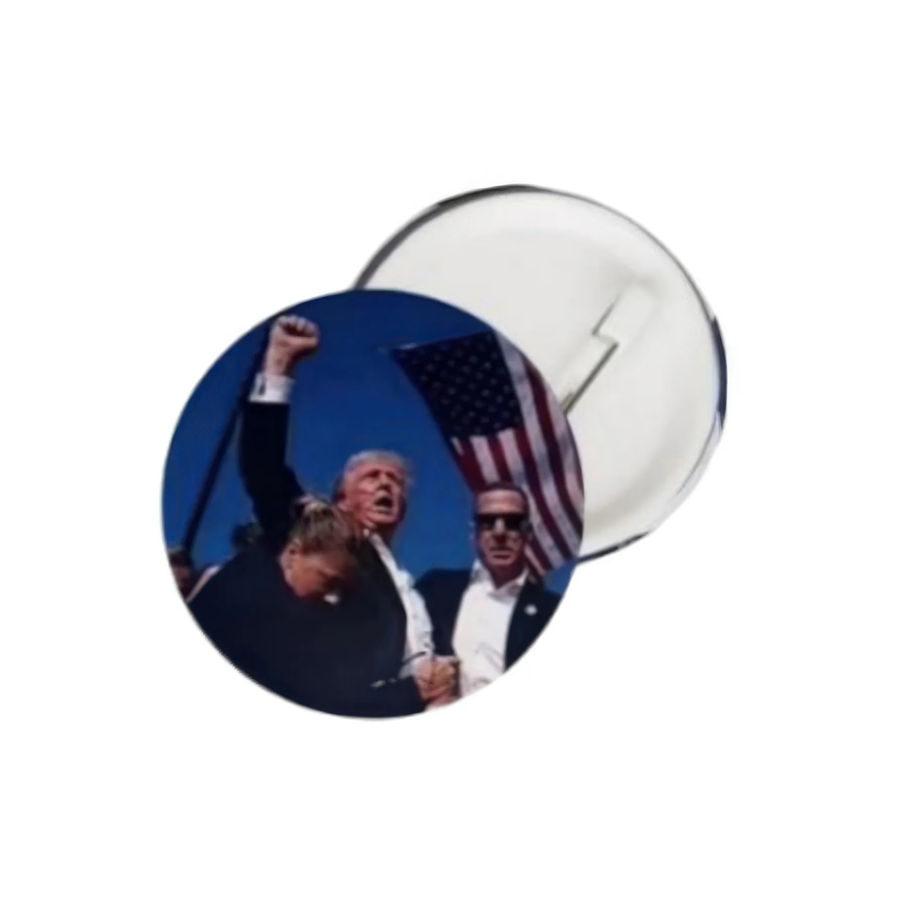 Round Metal Trump Speech Pin Badge 4