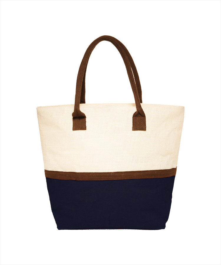 Union Printed - Two-Tone Jute Beach Tote Bags, custom tote bag with logo imprint 5
