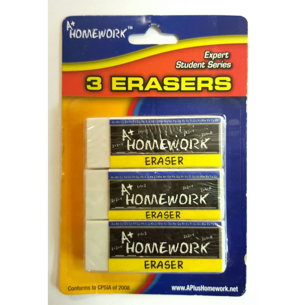 Erasers - 3 Pack White 2