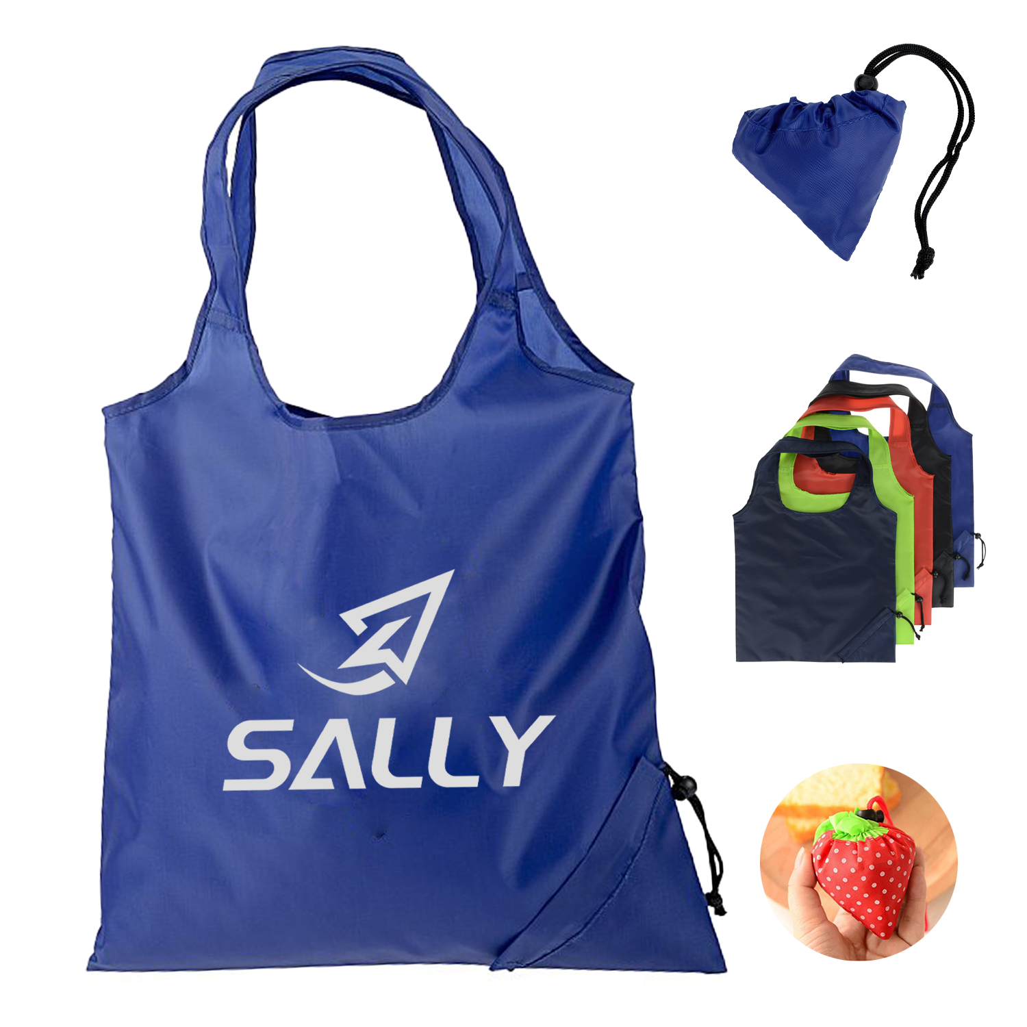 Cute Fruits Bazaar Rpet Foldable Shopping Tote Bags 1
