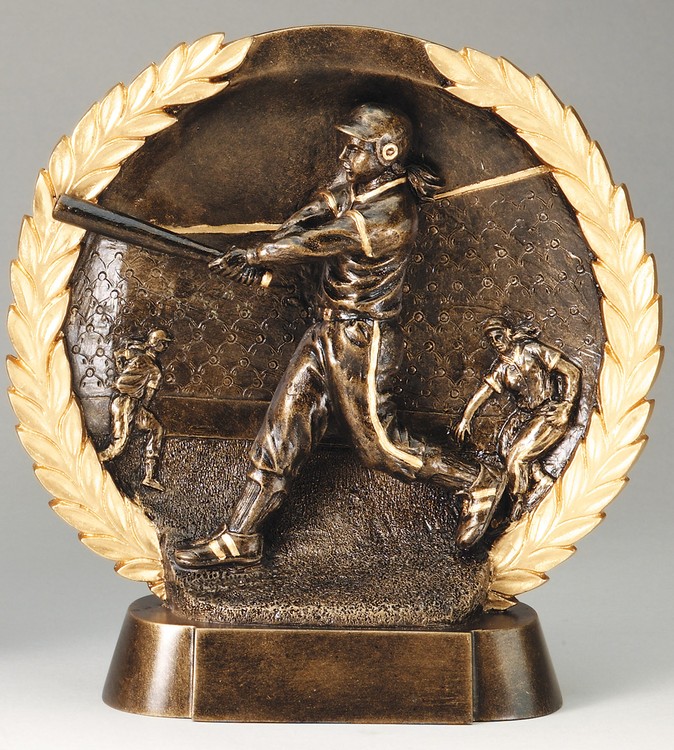 Softball Female High Relief Circular Plate Award 3