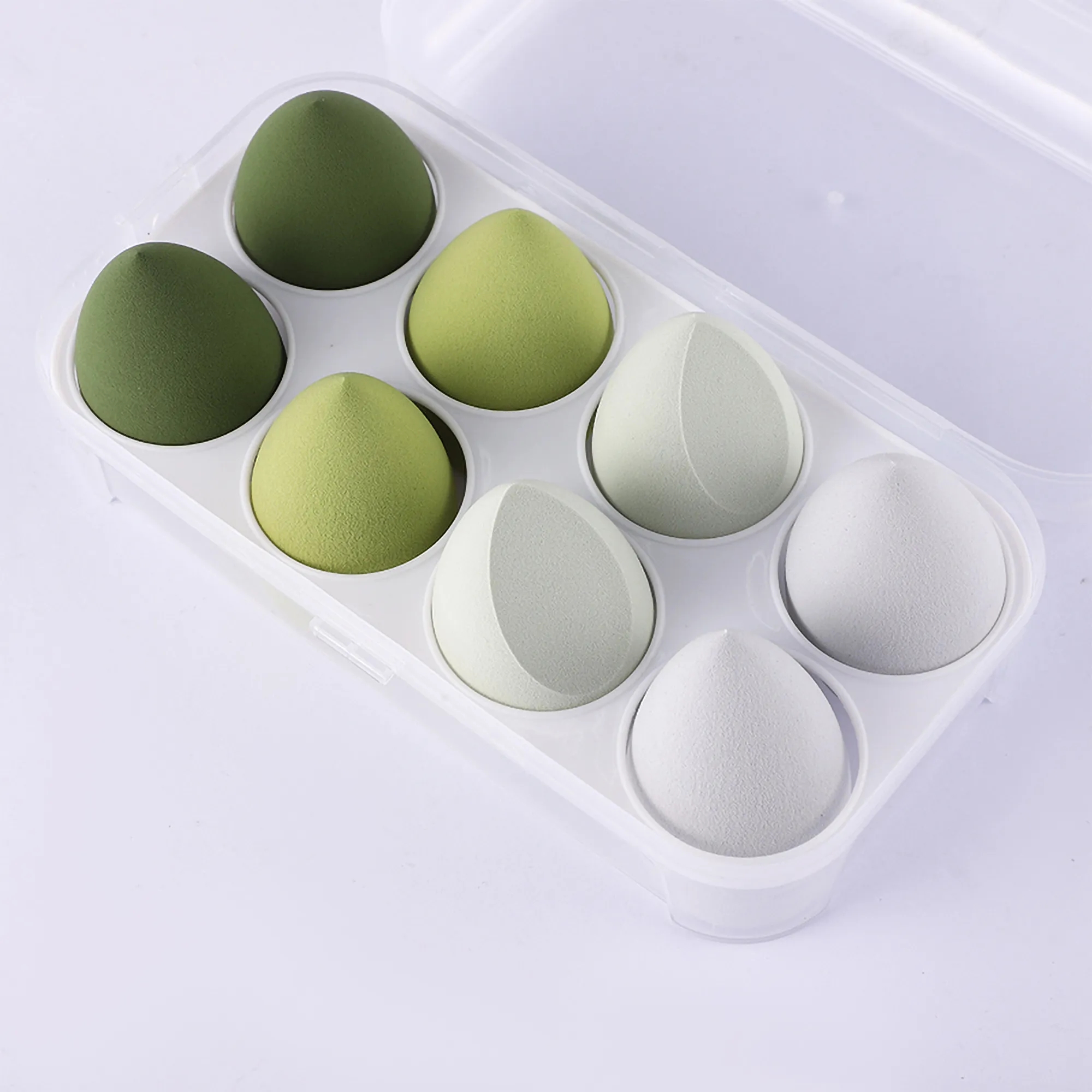 8 Pcs Makeup Sponge Beauty Blender Case Cream Powder Liquid 2