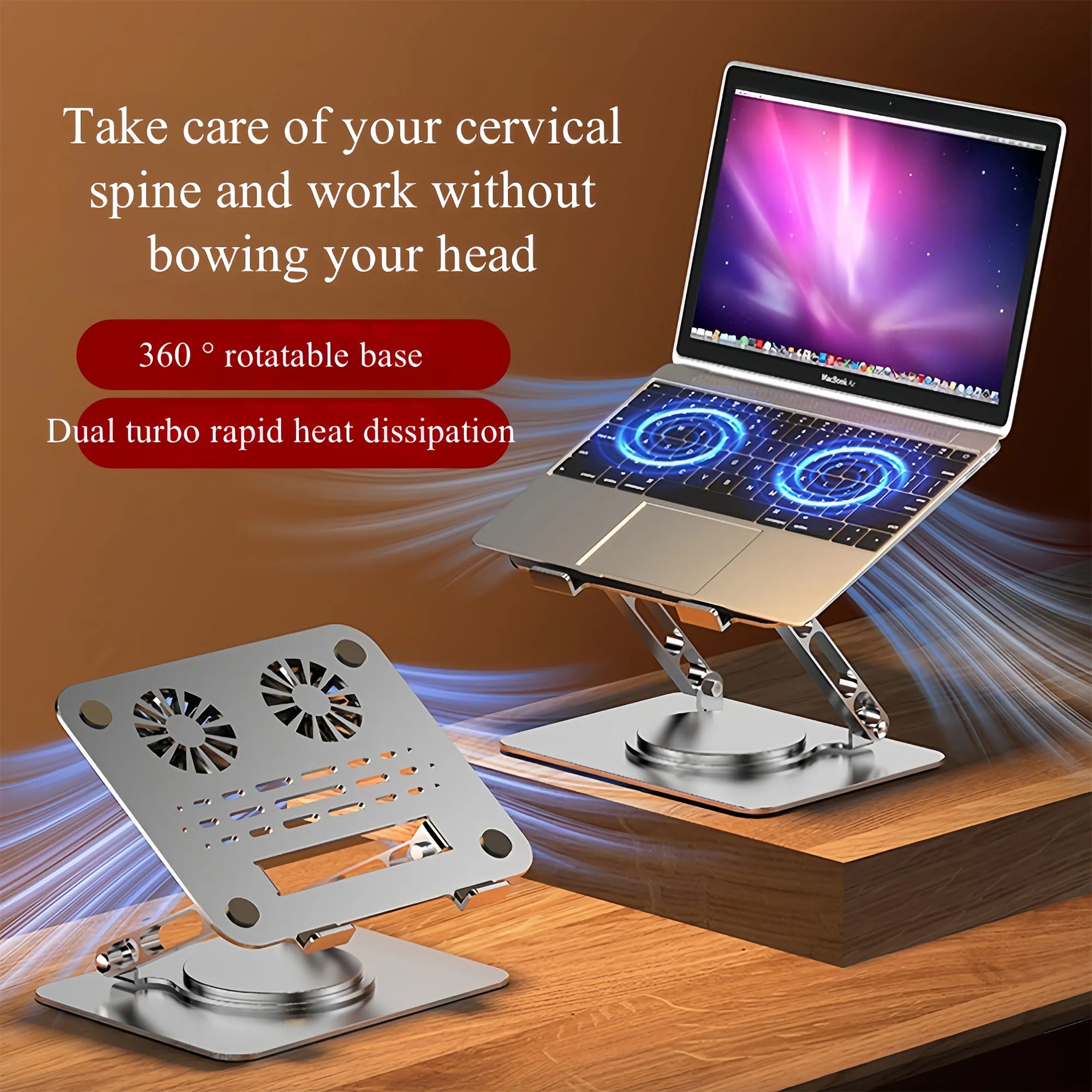 Maglev Dual Turbo Laptop Stand With Cooling Base 6