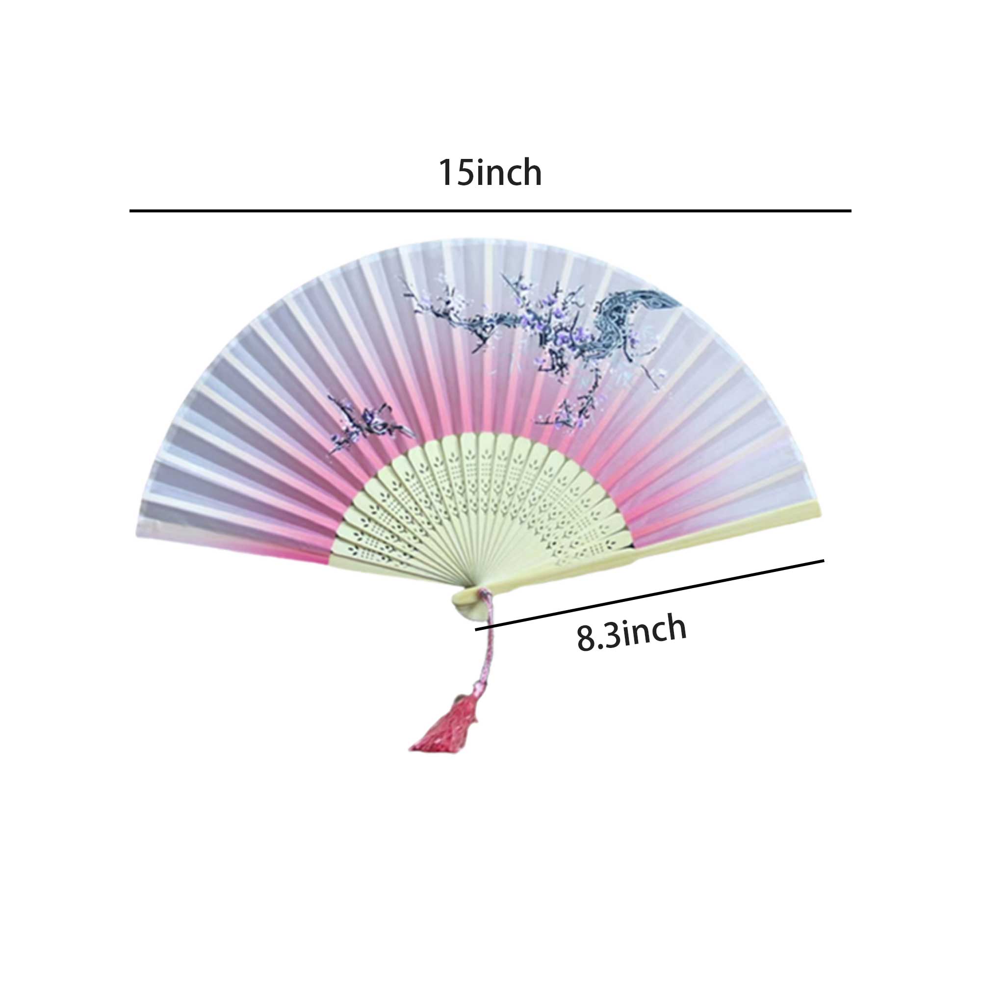 Elegant Chinese Style Folding Bamboo Fan 2