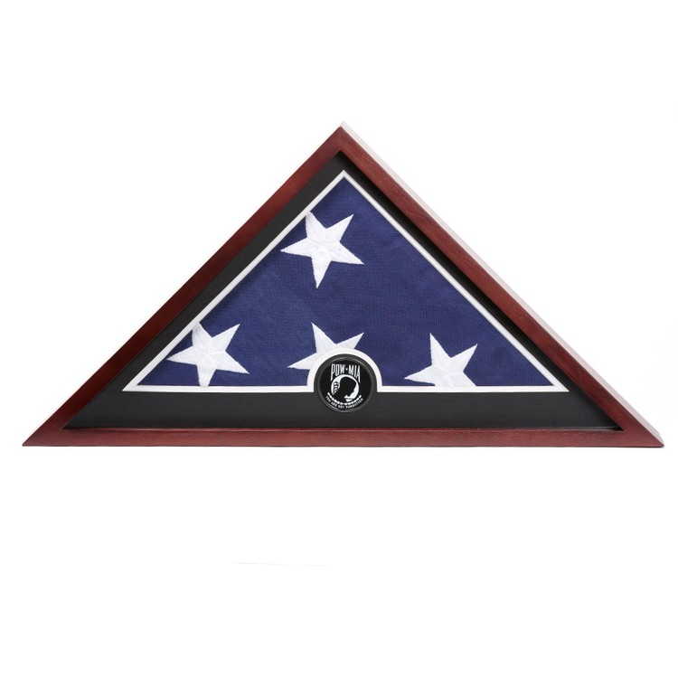 US Flag Display Case with POW MIA Medallion 1