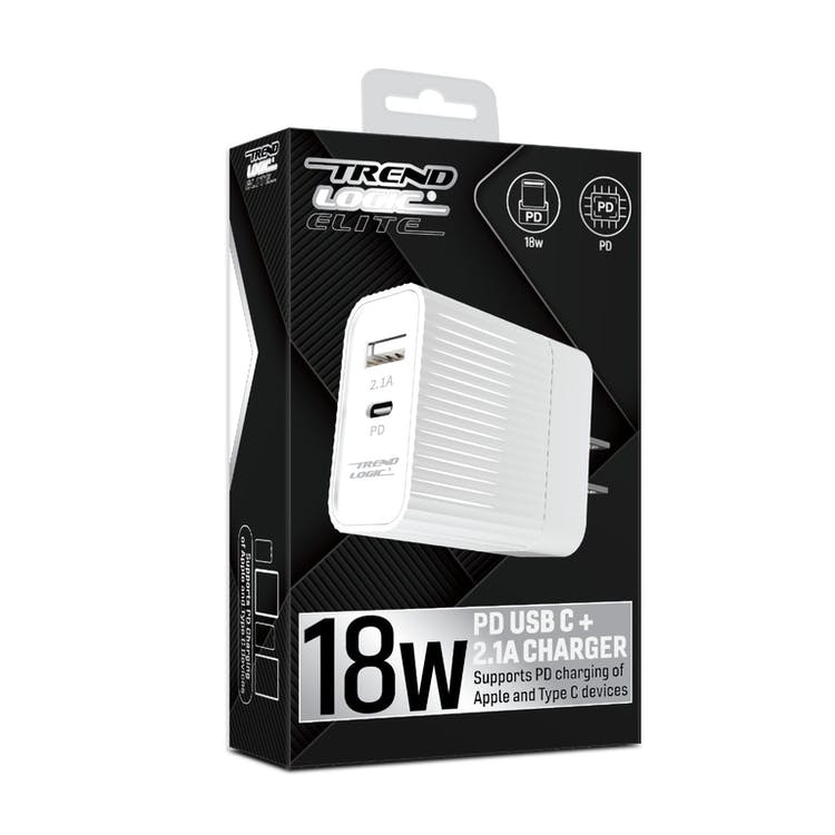 USB-C & USB-A Wall Charger - PD 18W 2