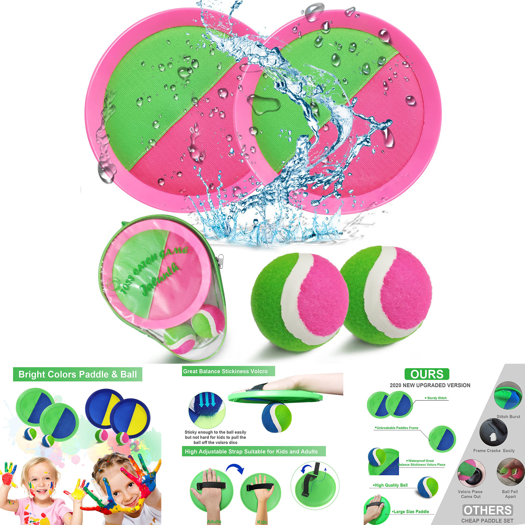 Ball Catch Set Game Toss Paddle - Beach Toys 2