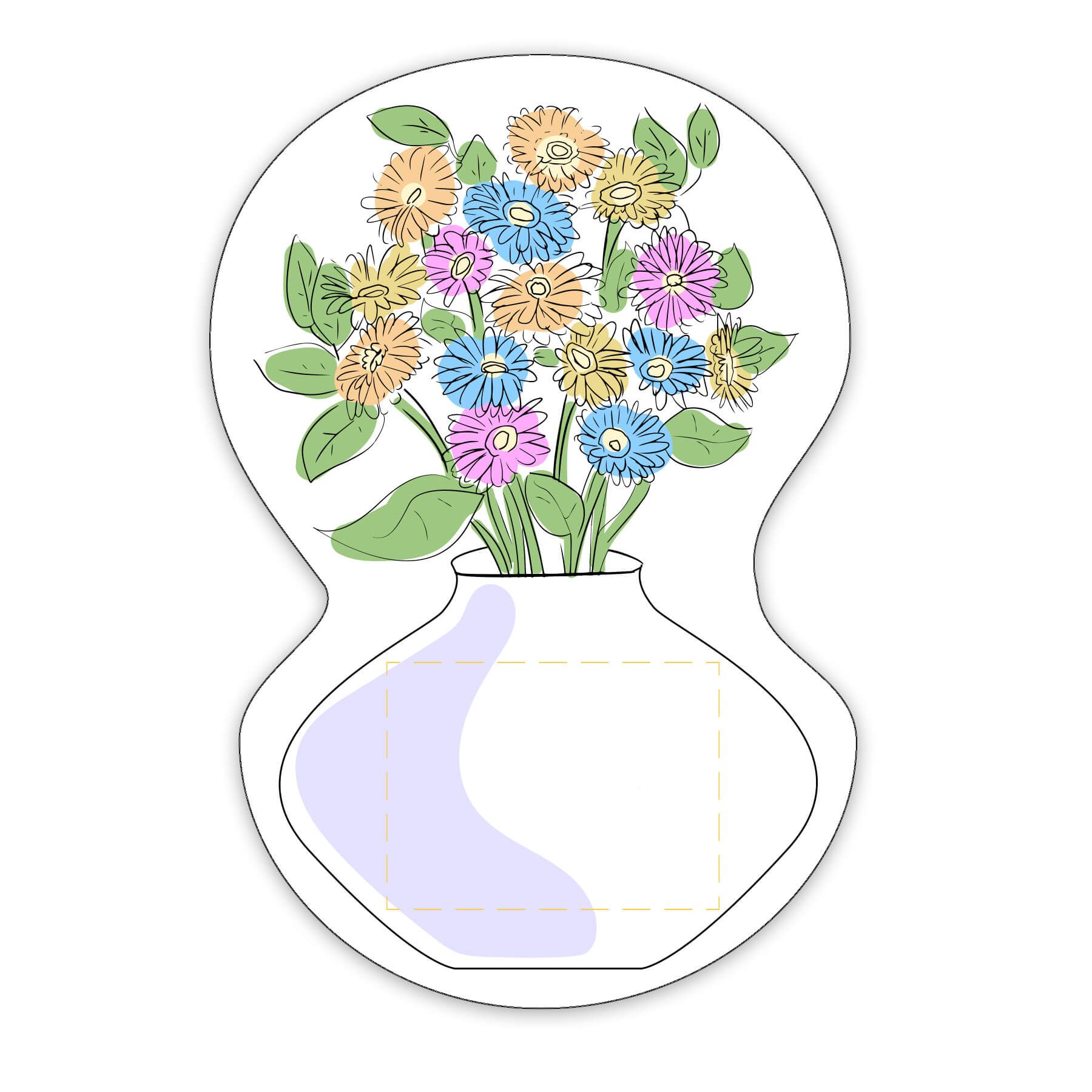 Flowers with Vase Shaped NoteKeeper™ Magnet 35 Mil 4