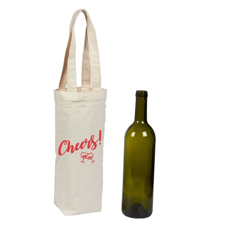 Canvas Wine Bag (1 bottle), custom tote bag with logo imprint 2