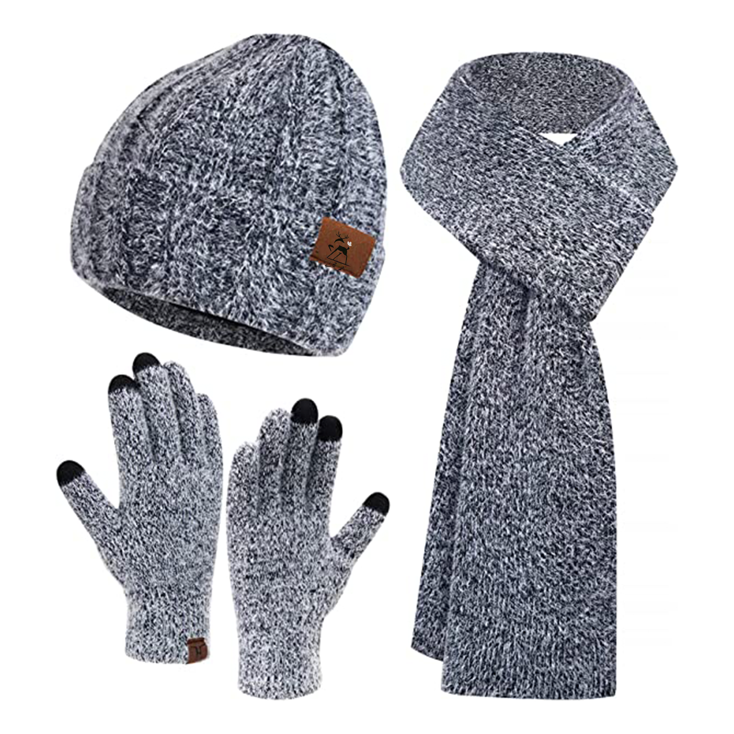 3-In-1 Heathered Knit Winter Set 1