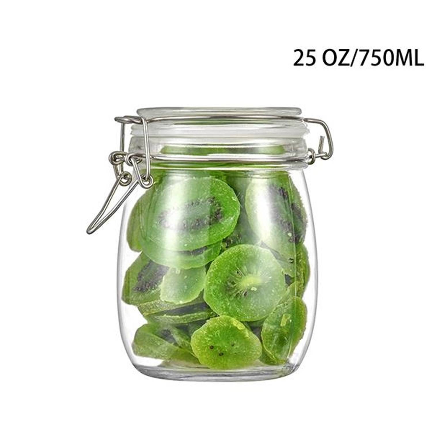 Glass Food Storage Jars With Airtight Clamp Lids 5