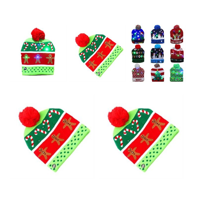 Ornaments Light Up Christmas Beanie Hat