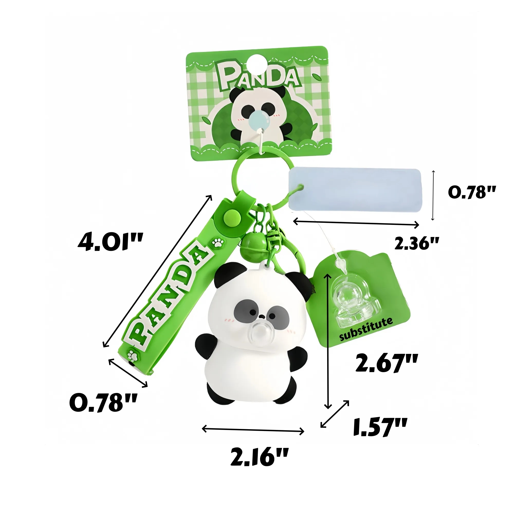 Silicone Bubble-Blowing Panda Keychain 4