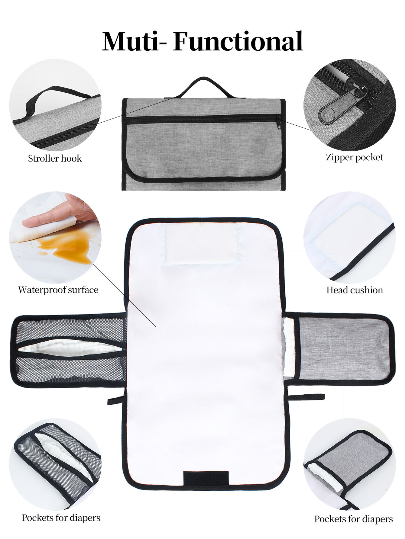 Baby Shoulder Strap Portable Diaper Pad 10