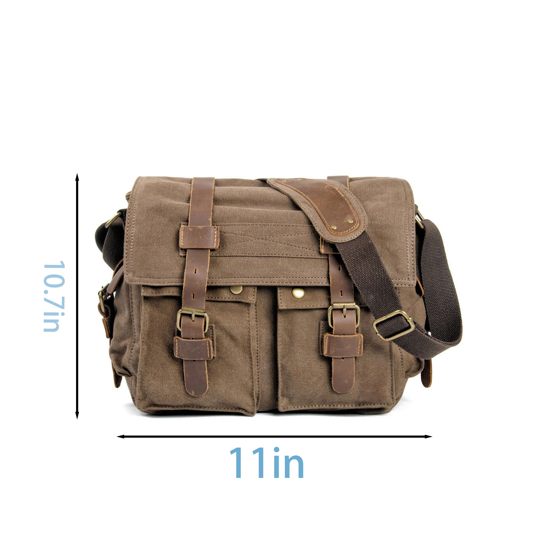 Vintage Military Leather Canvas Bag 6