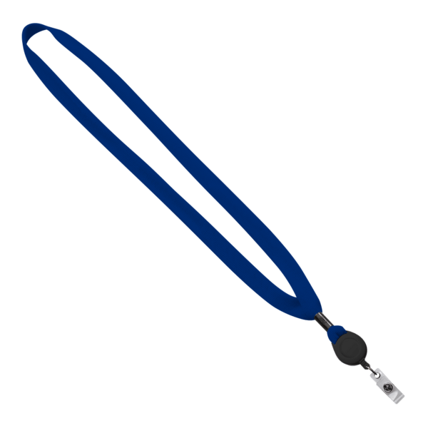 5/8" New Polyester "Shoelace" Lanyard with Retractable Badge Reel 42