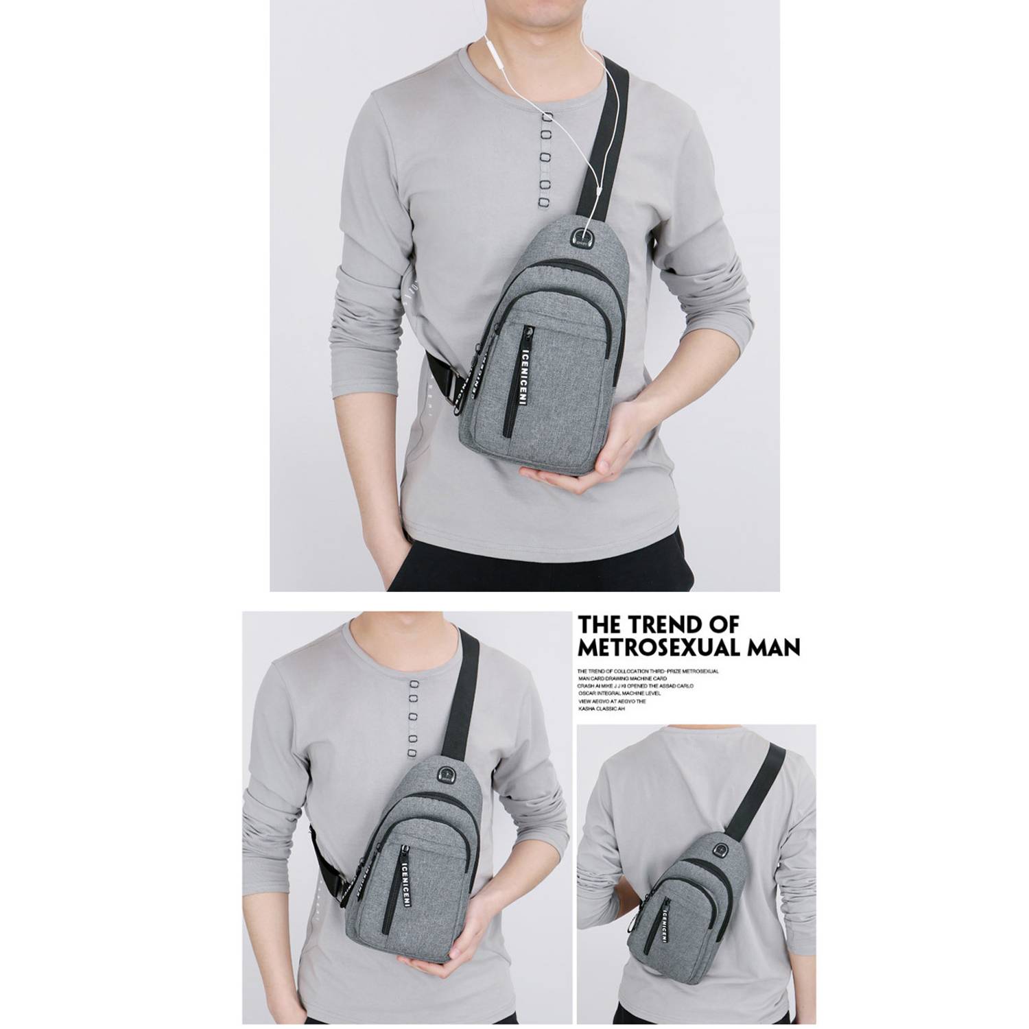 Small Water Resistan Crossbody Waist Bag With Earphone Hole 6