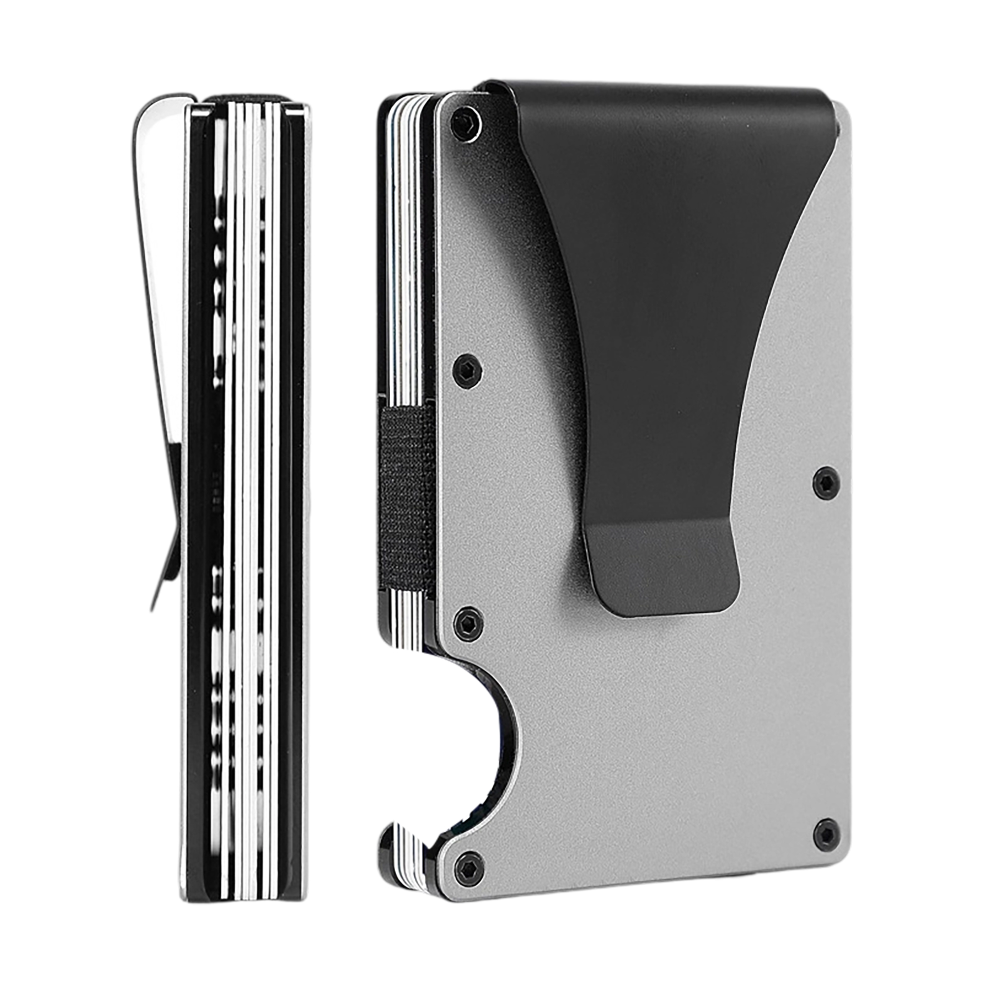 Aluminum Alloy RFID Blocking Card Wallet With Elastic Band And Money Clip 9