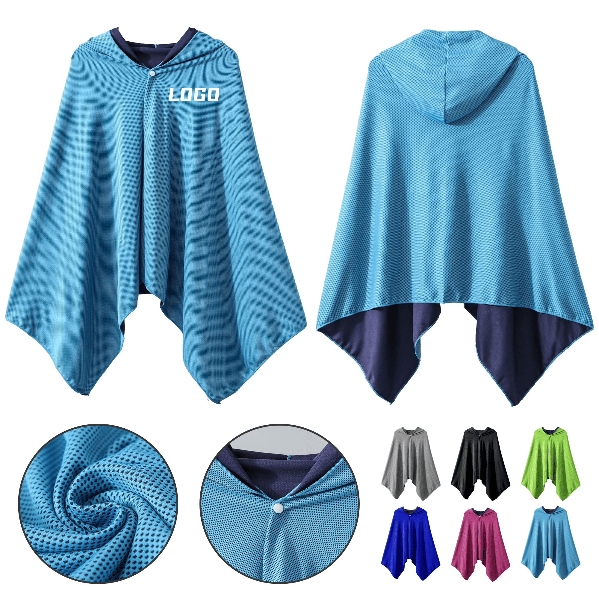 Cooling Quick-Dry Hooded Beach Poncho 6