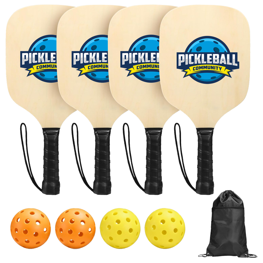Wooden Pickleball Set w/ KCraft Paper Box 2